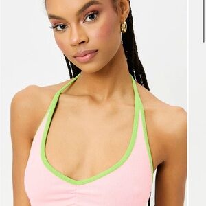 Frankie's Bikinis Sawyer Terry Halter Top, size medium